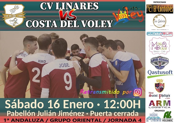 Derrota del CV Linares en la J4 de la 1ª Andaluza masculina de voleibol