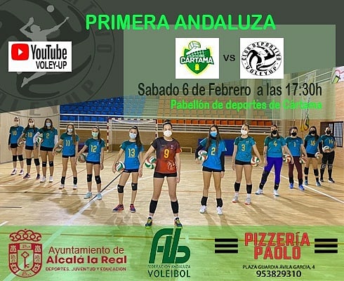Nuevo partido para el Voley Up ante el Cártama Voley a domicilio en la 1ª Andaluza de voleibol femenino