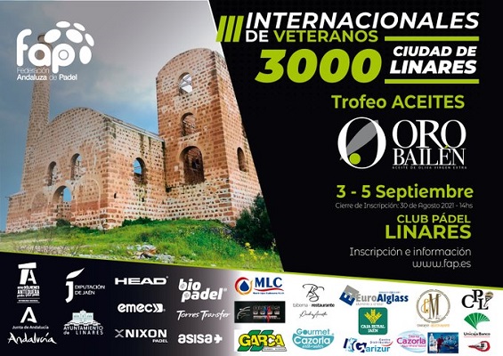 III Internacionales de Veteranos Ciudad de Linares 3.000 de Pádel organizado por el Club Pádel Linares