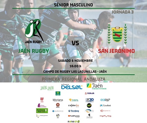 El Jaén Rugby de Primera División Regional saca al menos un punto de bonus defensivo ante el CR San Jerónimo