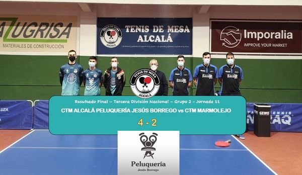 Victoria del CTM Alcalá ante el CTM Marmolejo en Tercera División de tenis de mesa