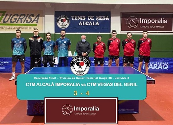 El CTM Alcalá no puede con el CTM Vegas del Genil en División de Honor de tenis de mesa
