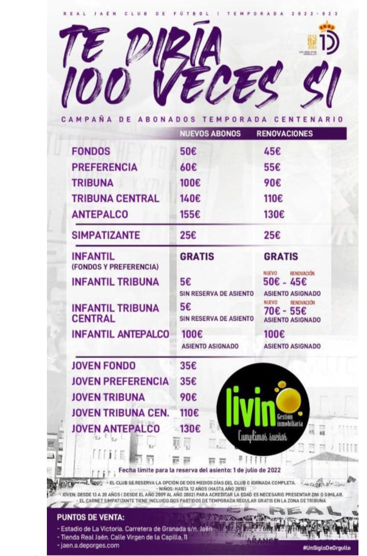 El Real Jaén CF anuncia la Campaña de Abonados 2022/2023
