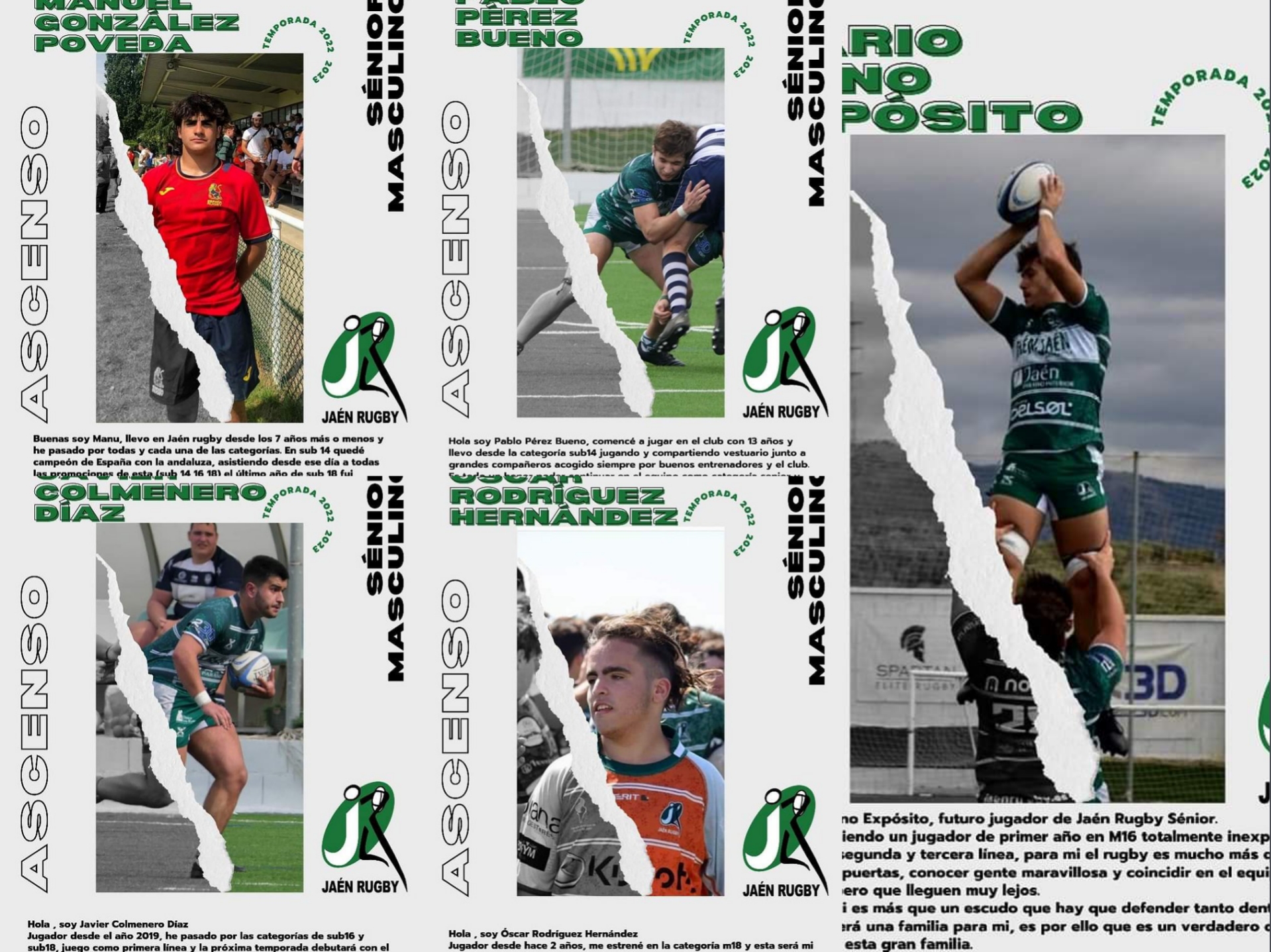 El Jaén Rugby anuncia cinco ascensos de jugadores al primer equipo