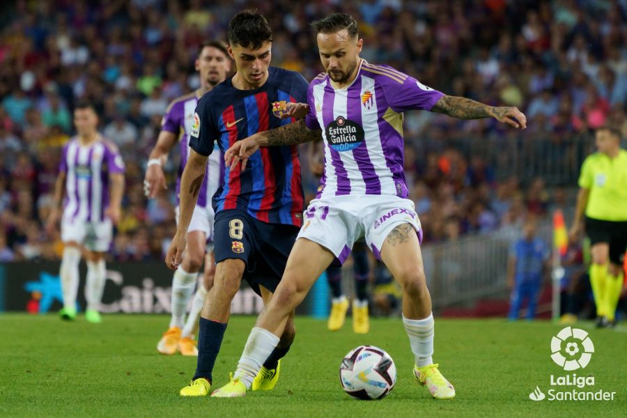 El FC Barcelona fue mucho  rival para el Real Valladolid con Iván Sánchez y Aguado titulares