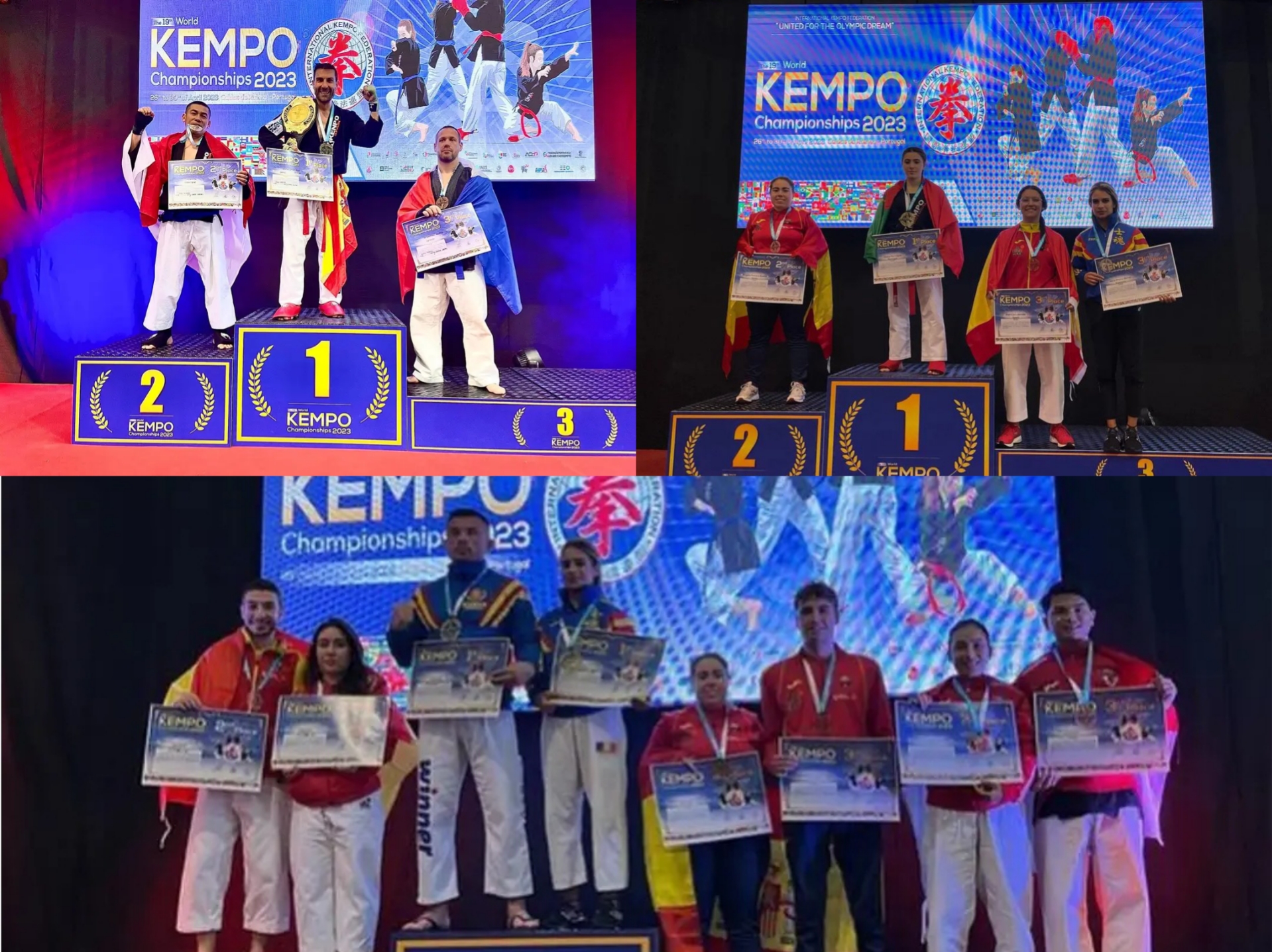 Ángel Ruíz  tricampéon en máster,Ángela Polaina y Agustín Rodríguez medallistas jiennenses en el mundial de Kenpo celebrado en Portugal